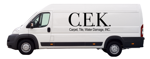 white cargo van with CEK logo